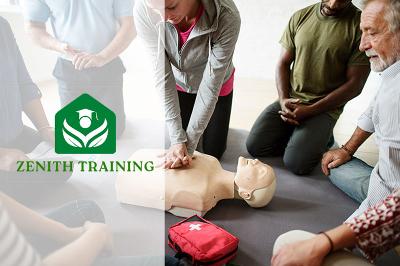 First aid training group, Zenith training logo over laid